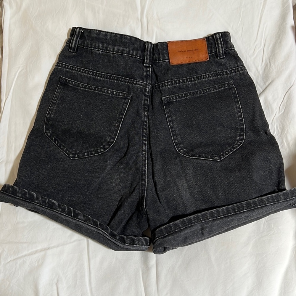 Zara Black Denim High Waisted Shorts